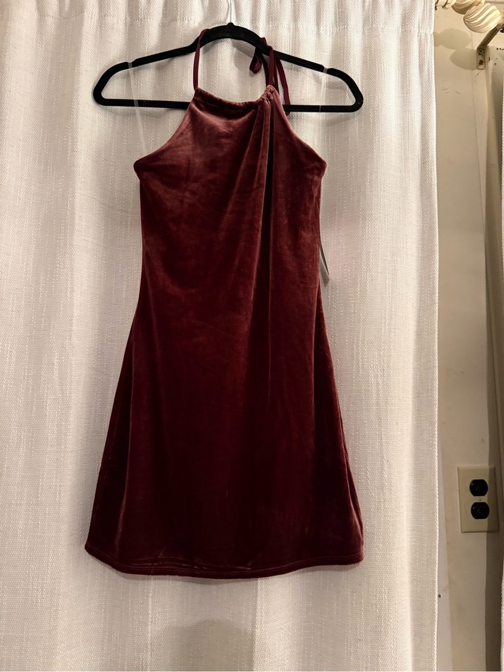 Wild Fable Velvet Halter Dress Deep Wine NWT Size XS